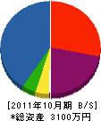 藤和塗装工業 貸借対照表 2011年10月期