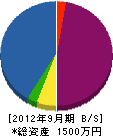 梅村硝子店 貸借対照表 2012年9月期