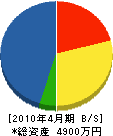 中日本 貸借対照表 2010年4月期