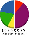 串田設備 貸借対照表 2011年3月期