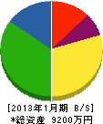 菊地石材工業 貸借対照表 2013年1月期