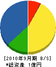 嶌田設備 貸借対照表 2010年9月期