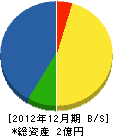 髙橋岳三商店 貸借対照表 2012年12月期