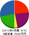 安田組 貸借対照表 2012年9月期