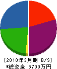 横浜テクノ 貸借対照表 2010年3月期
