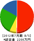 北栄電気工業 貸借対照表 2012年7月期