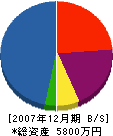 まる二藤田建築業 貸借対照表 2007年12月期