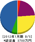 朝川産業 貸借対照表 2012年1月期