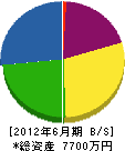 曽田工業 貸借対照表 2012年6月期