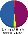 篠田鉄工 貸借対照表 2011年5月期