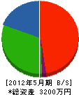 細川土砂 貸借対照表 2012年5月期