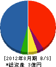 田中住宅産業 貸借対照表 2012年8月期