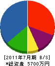 篠宮塗装店 貸借対照表 2011年7月期
