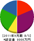 美津和シール 貸借対照表 2011年9月期