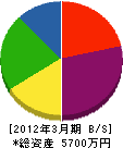 瀧本電設工業 貸借対照表 2012年3月期