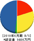 増渕建設 貸借対照表 2010年6月期