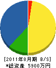 大田緑地 貸借対照表 2011年8月期