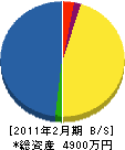 糸川防災設備 貸借対照表 2011年2月期