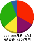 広瀬水道建設 貸借対照表 2011年8月期