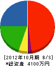 大川設備工業 貸借対照表 2012年10月期
