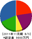 永田工務所 貸借対照表 2011年11月期