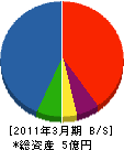 オトミチ硝子 貸借対照表 2011年3月期