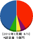 オトミチ硝子 貸借対照表 2012年3月期