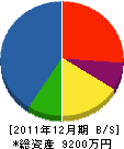 川島組 貸借対照表 2011年12月期