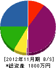 日陽 貸借対照表 2012年11月期