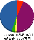 芦原造園 貸借対照表 2012年10月期