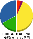 澤田建設 貸借対照表 2009年3月期