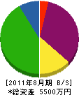 庄司水道 貸借対照表 2011年8月期