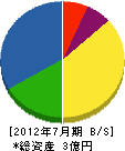 伊豆田建設 貸借対照表 2012年7月期