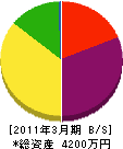 亀山建設 貸借対照表 2011年3月期