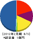 奥村電気工事 貸借対照表 2012年2月期