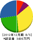廣乃建設 貸借対照表 2012年12月期