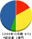 岡崎設備工業 貸借対照表 2009年10月期