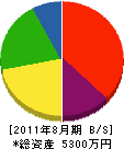 瀧本建設 貸借対照表 2011年8月期