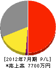 日本緑道 損益計算書 2012年7月期