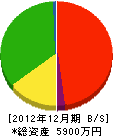 八木沢建設 貸借対照表 2012年12月期