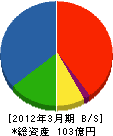 中川商事 貸借対照表 2012年3月期