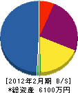田上板金店 貸借対照表 2012年2月期