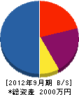 安江設備 貸借対照表 2012年9月期