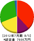 金田設備工業 貸借対照表 2012年7月期