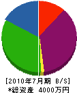 岡井設備工業 貸借対照表 2010年7月期