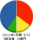 雄伸 貸借対照表 2012年3月期