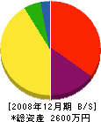 矢ヶ崎建設 貸借対照表 2008年12月期