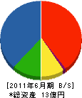 鶴見金網 貸借対照表 2011年6月期