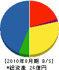 牟田建設 貸借対照表 2010年8月期