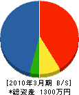 旭洋電業社 貸借対照表 2010年3月期